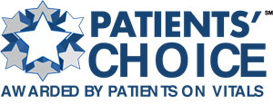 Linked logo of stylized stars with text reading Patients' Choice